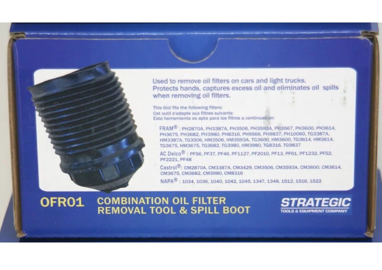 Strategic Tools & Equipment OFRKIT 3-Pc Oil Filter Wrench & Spill Boot Kit 7380