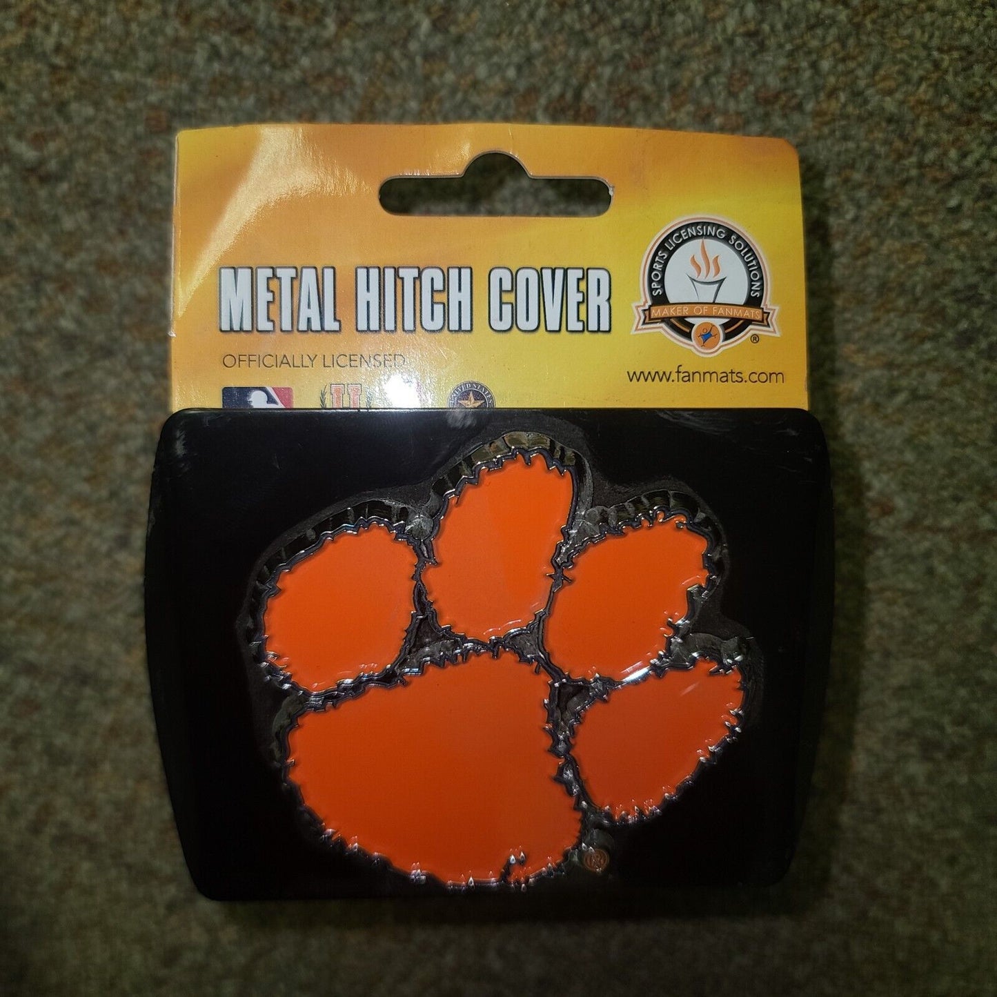 Fanmats 22675 Clemson Tigers Black Metal Hitch Cover - 3D Color Emblem