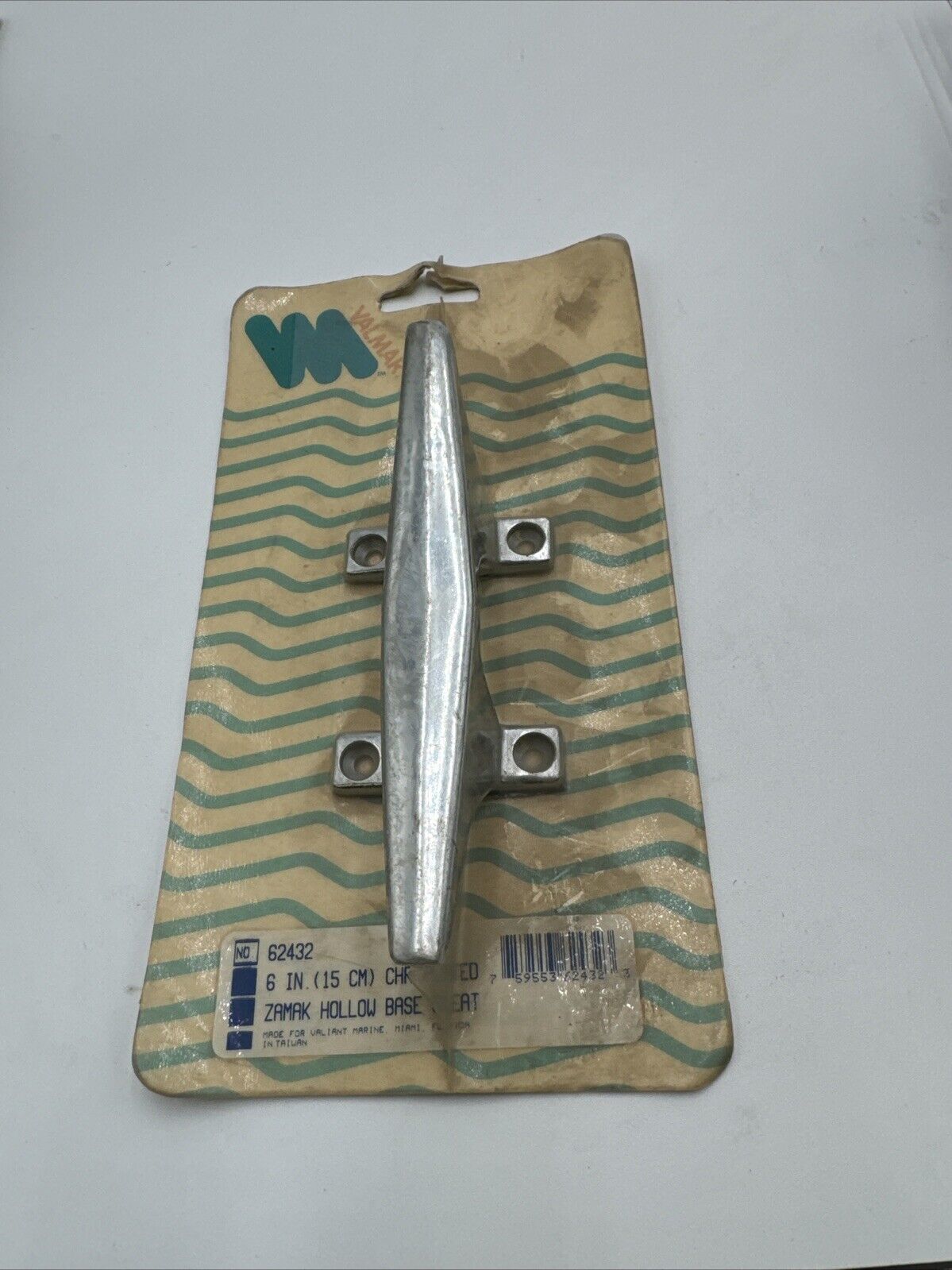 2 Attwood 6” Hollow Base Deck Boat Tie Cleat 6245-3 Perma-Plate Chrome Zamak NOS