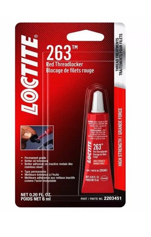 Loctite 2203451 (263) Threadlocker Surface Insensitive Red, 6 ml Tube