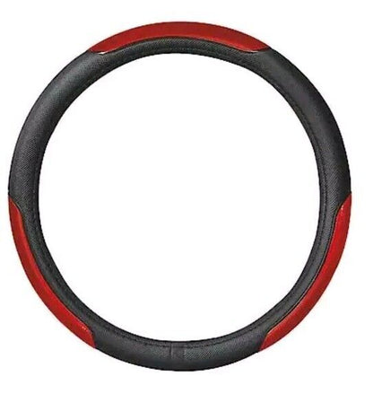 39cm Car Auto Black And Red Steering Wheel Cover