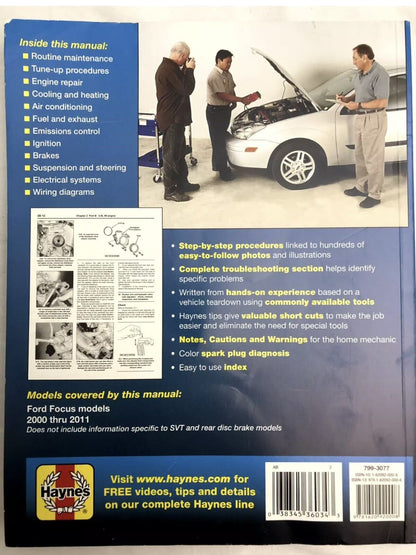 2000-2011 Ford Focus Haynes Repair Service Manual Book Guide 36034