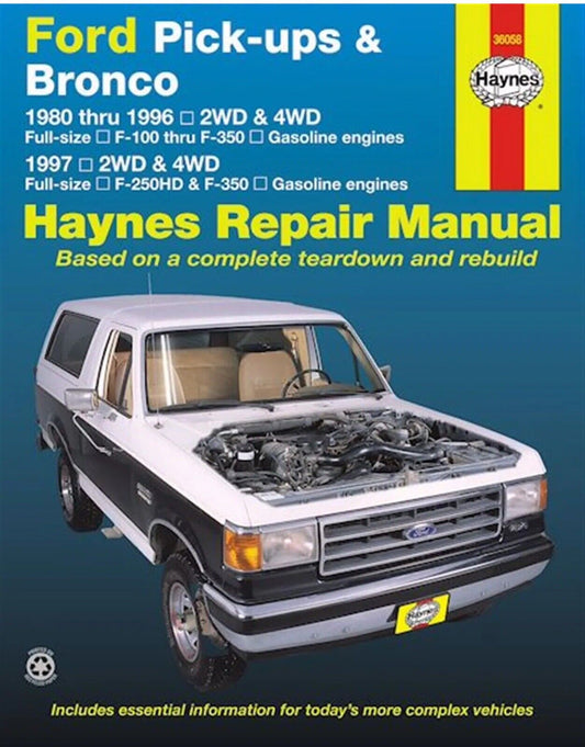 Ford F-100, F-150, F-250, F-350 Pickup Trucks, Bronco Repair Manual 1980-1997