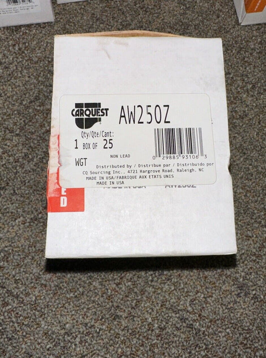 New AW250Z CarQuest Perfect Weights Zinc Wheel Weights  Box of 25