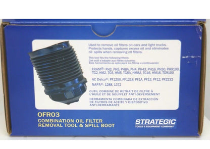 Strategic Tools & Equipment OFRKIT 3-Pc Oil Filter Wrench & Spill Boot Kit 7380