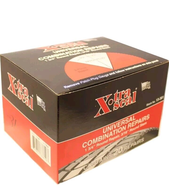 Xtra Seal 13-381 3/16" Universal Tire Patch Plug 1-3/4" Round Patch Box of 20